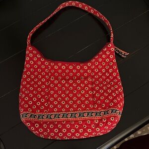 Vera Bradley Red Floral Quilted Hobo Bag